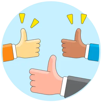 Several hands giving the thumbs-up